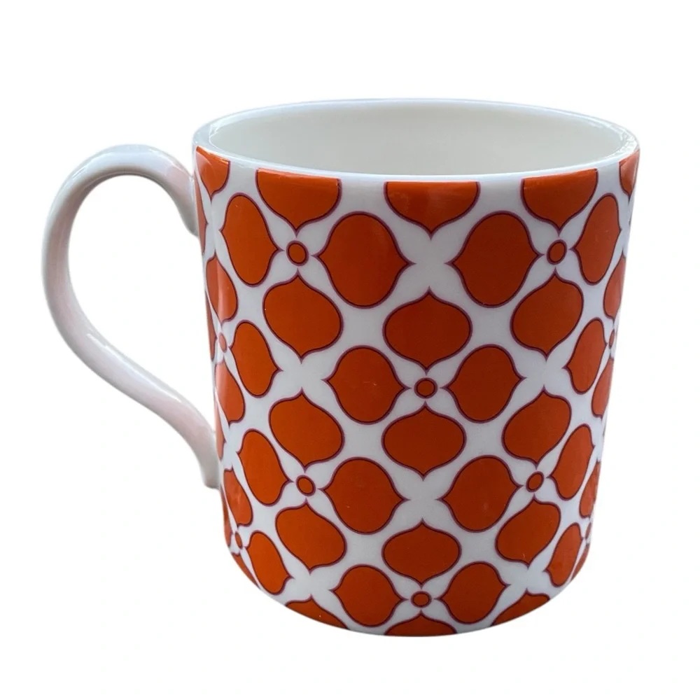 Jonathan Adler Carnaby Orange Floral Mosaic Medallion Mug
